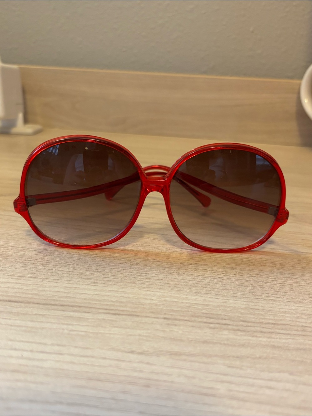 Rare Vintage 1970s Oversized Red Sunglasses